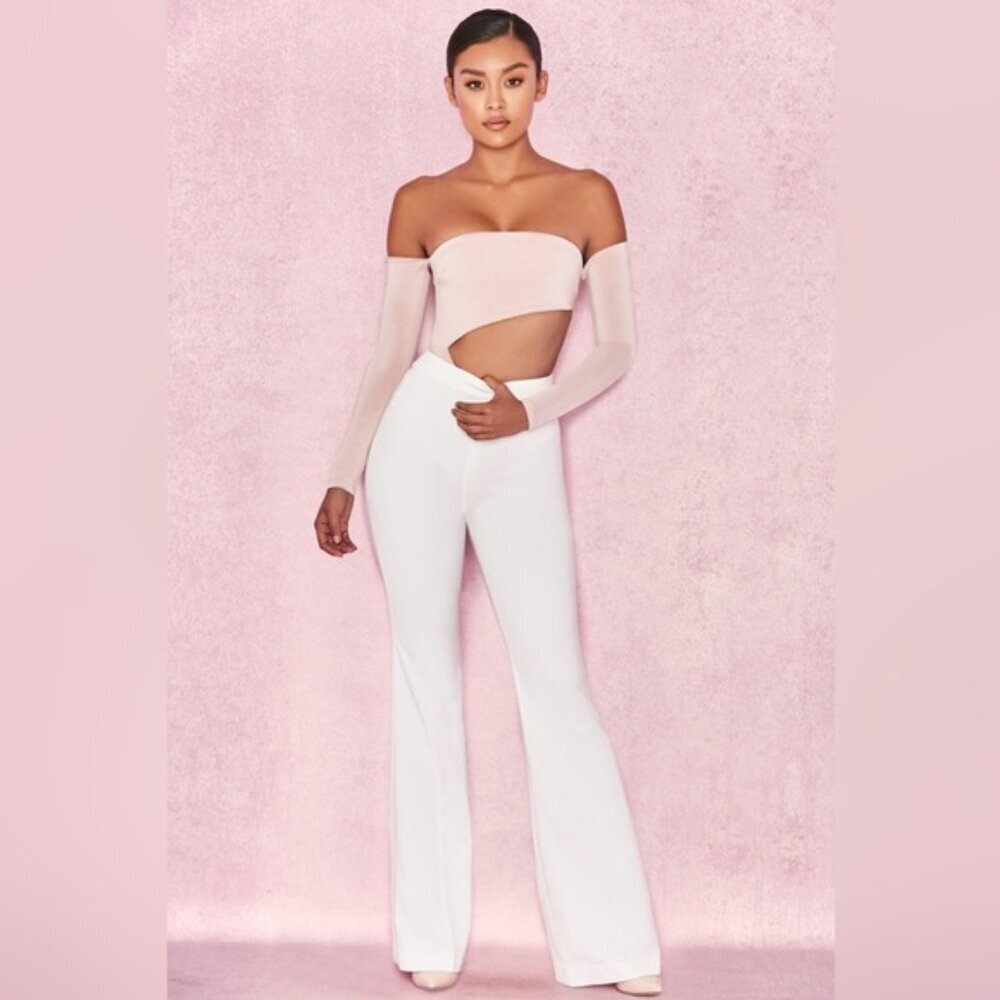 HOUSE OF CB blush off shoulder pink cut out bodysuit small ola - Picture 11 of 11